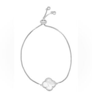 ADONRNIA Adjustable Bolo White Mother of Pearl CLOVER Bracelet silver gold